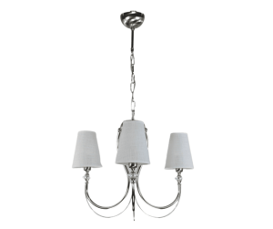 Srebrny  żyrandol z abażurami Malani   R21687/S210