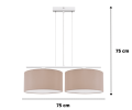 Lampa wisząca do pokoju nad stół w kolorze białym i beżowo-szarym.