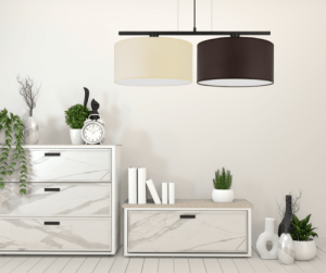 Lampa wisząca z 2 dużymi abażurami  WALECCO 3072