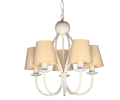 Biała lampa klasyczna - żyrandol do powieszenia nad stołem w pokoju i jadalni. Abażury w kolorze kremowym.