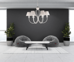 Żyrandol biały do dużego pokoju  SURMIA   662BS101