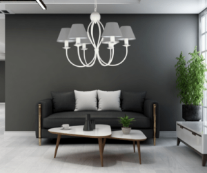 Żyrandol biały do nowoczesnego  salonu SURMIA   662BS108