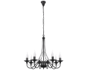 Czarny żyrandol świecznikowy do dużego pokoju, salonu i jadalni.