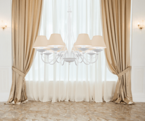 Biały żyrandol nad stół do salonu  SANTA 397/P/A/S102 