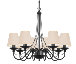 Czarny żyrandol do salonu  SANTA 397/P1/A /S002