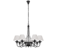 Czarna lampa wisząca - żyrandol z białymi kloszami - abażurami.