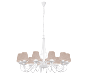 Żyrandol duży z abażurami w kolorze naturalnym  SANTA 397/R/A/S005