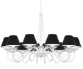 Duży elegancki żyrandol biało - czarny. Do dużych salonów  i obiektów gastronomicznych.