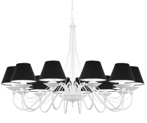 Żyrandol duży biało - czarny  SANTA 397/R/A/S014
