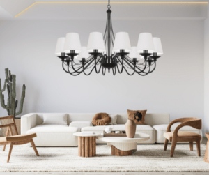 Żyrandol czarny duży do salonu SANTA 397/R1/A/S001