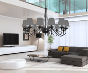 Żyrandol czarny duży - styl prowansalski  SANTA 397/R1/A/S008