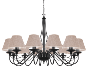 Lampa klasyczna duża - abażury len  SANTA 397/R1/A/S105 