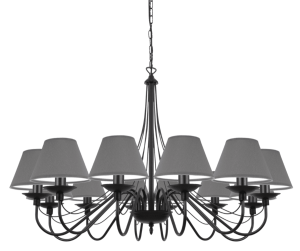 Żyrandol czarny duży - styl shabby chic SANTA 397/R1/A/S008