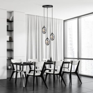 Lampa potrójna  ze szkłem grafitowym TRAL  51266/3