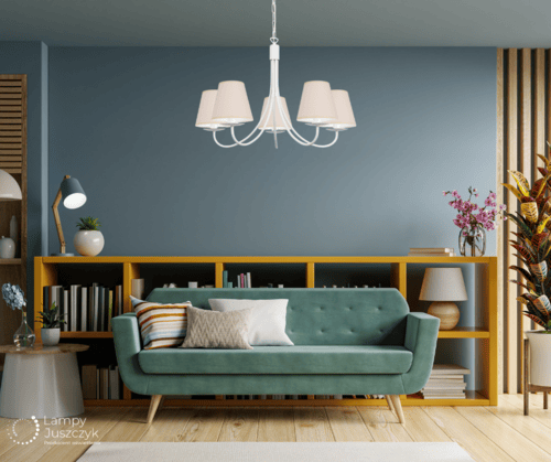 żyrandol świecznikowy biały Kama