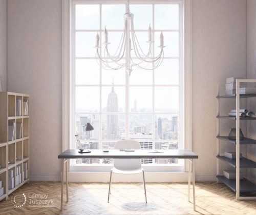 żyrandol biały świecznikowy Aura