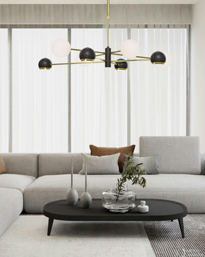 złoty zyrandol kule